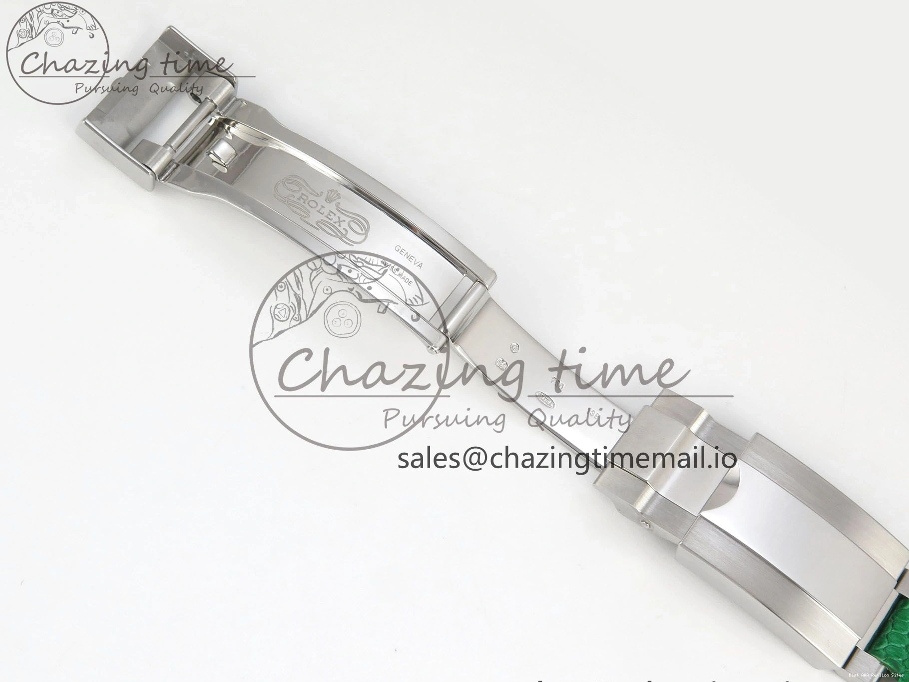 Good Copy Rolex Watches Diamonds Green MPF 40mm Bezel Green Leather 326 Custom Strap Dial FreshLook Modded Daytona on SA 0110